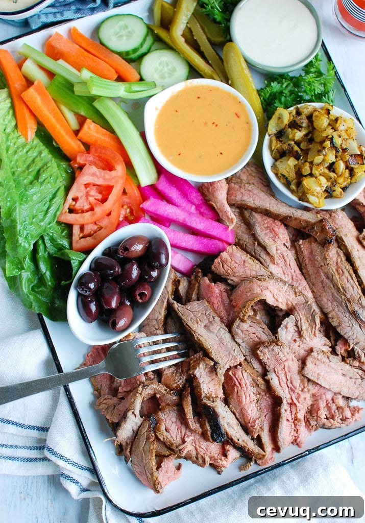 Authentic Beef Shawarma Recipe: Tender Spiced Meat & Garlic Sauce 5 Beef Shawarma platter from above