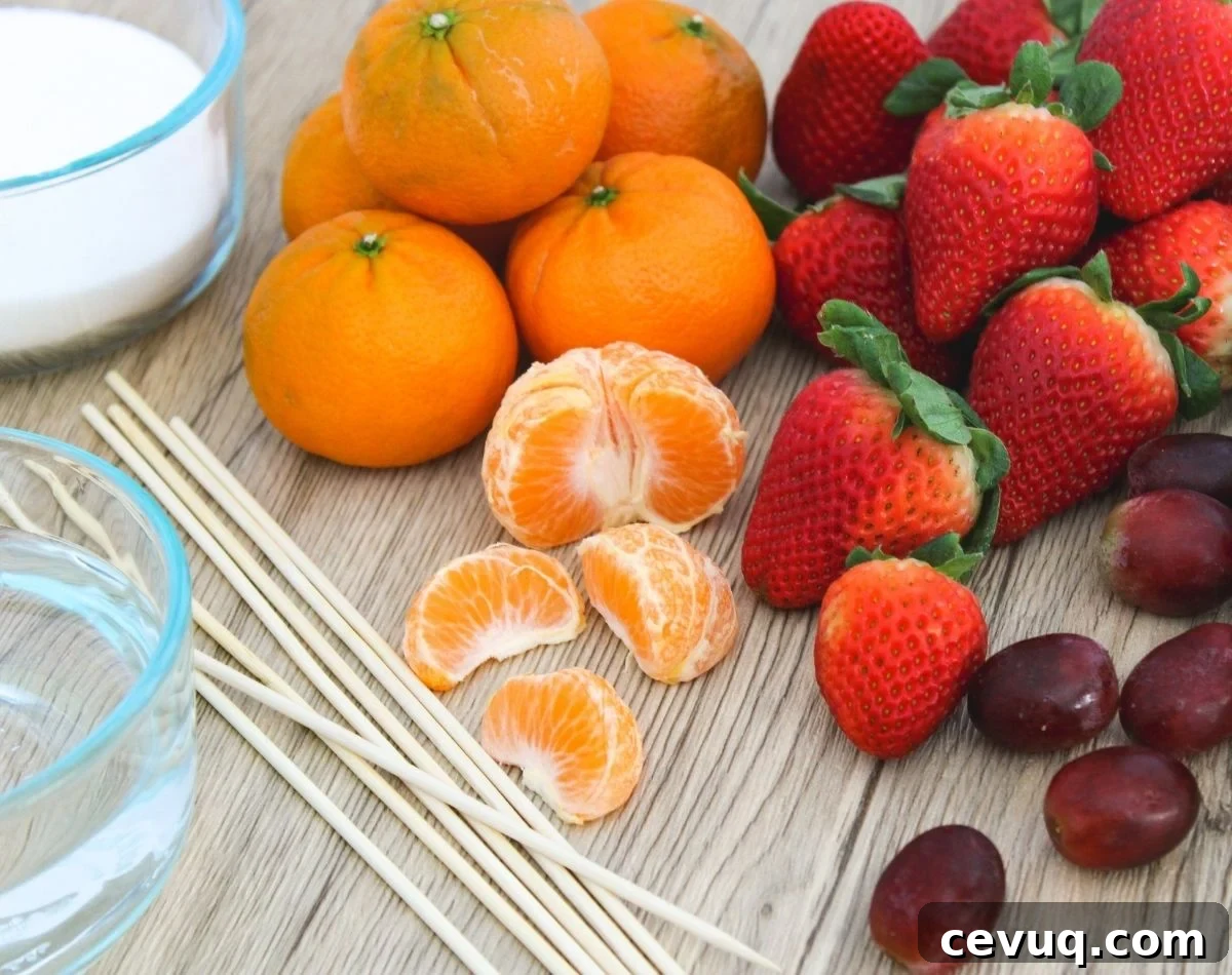 Tanghulu: Traditional Chinese Candied Fruit Guide & Recipe 3 water, sugar, strawberries, grapes, oranges, bamboo skewers