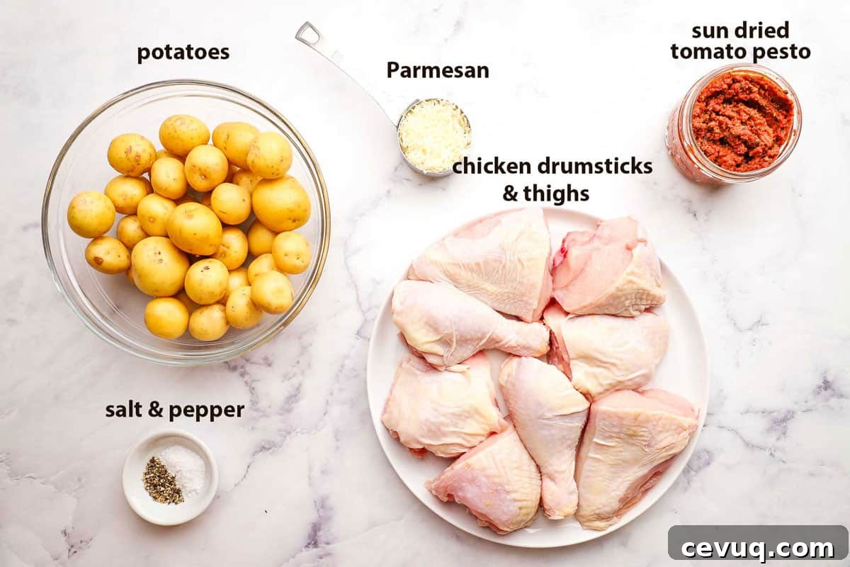 ingredients to make sun dried tomato pesto chicken