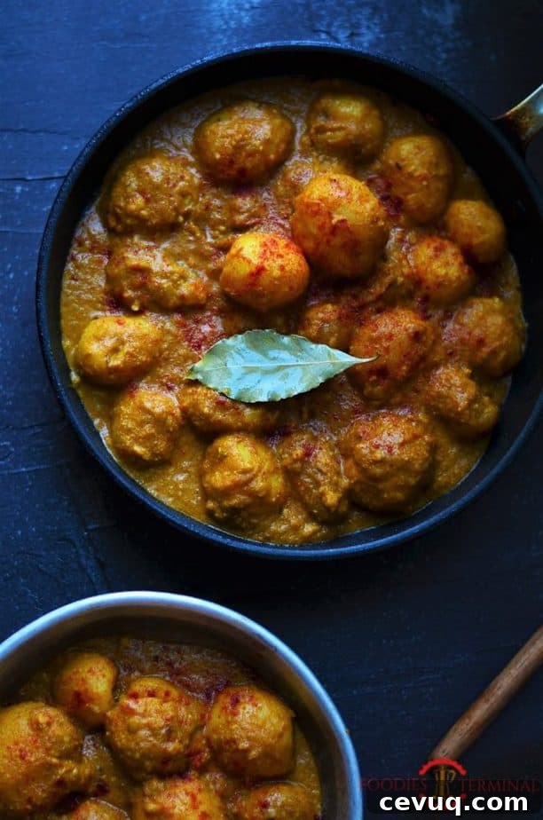 Badami aloo served in two containers.
