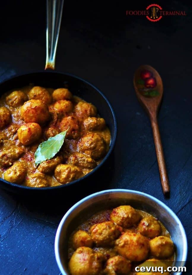 Badami aloo served in two containers.