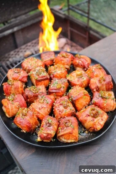Hot honey salmon bits plated and ready to devour.