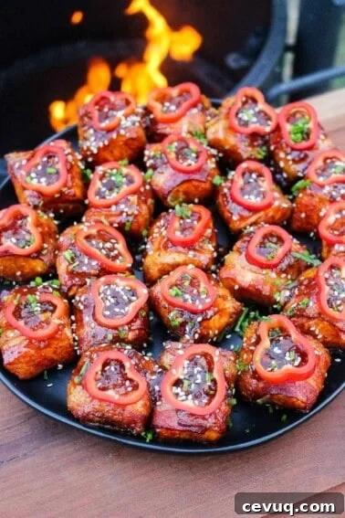Close up of the salmon bites