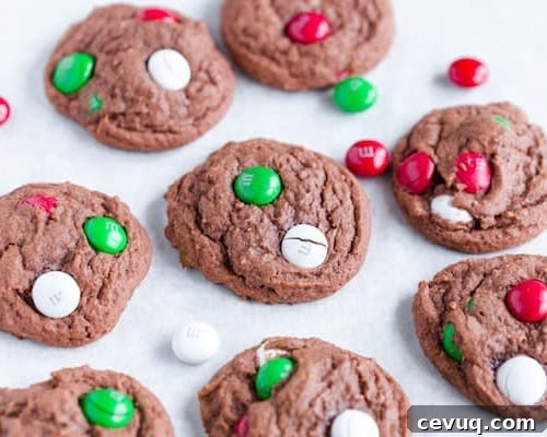 Mint Chocolate M&M Cookies