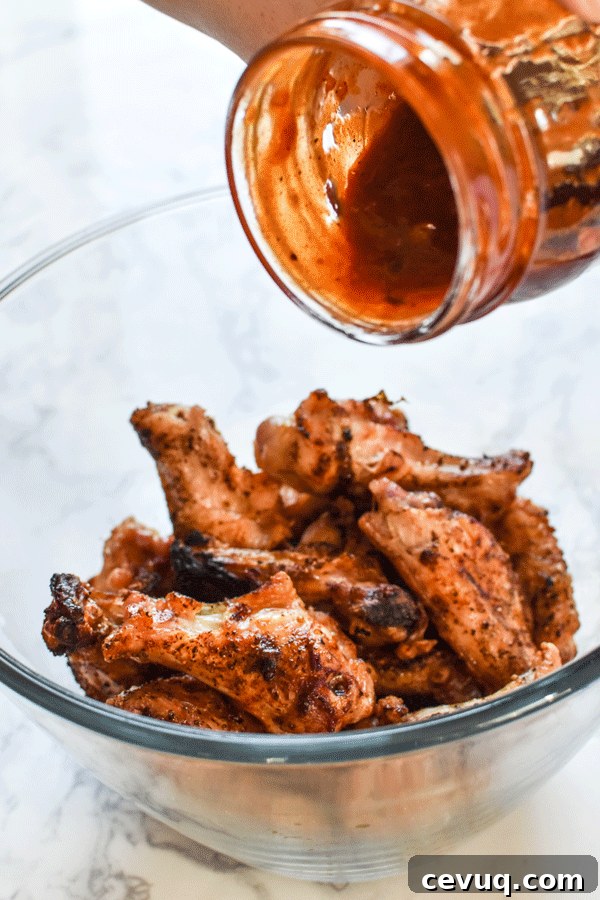 Smoky Habanero Barbecue Grilled Chicken Wings recipe - Crispy barbecue grilled wings smothered in smoky hot tangy habanero BBQ sauce! - ProjectMealPlan.com