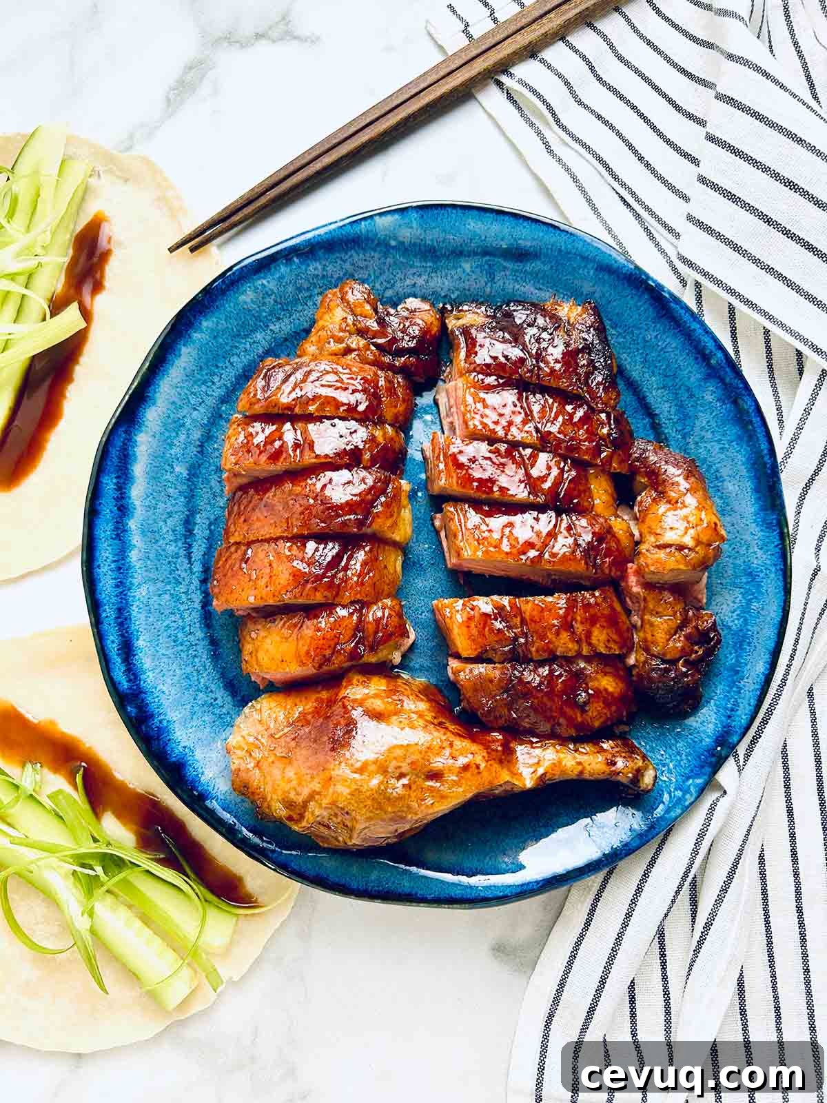 chinese roast duck plating