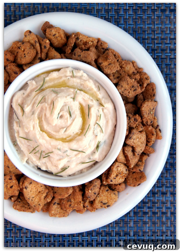 lemon rosemary bean dip
