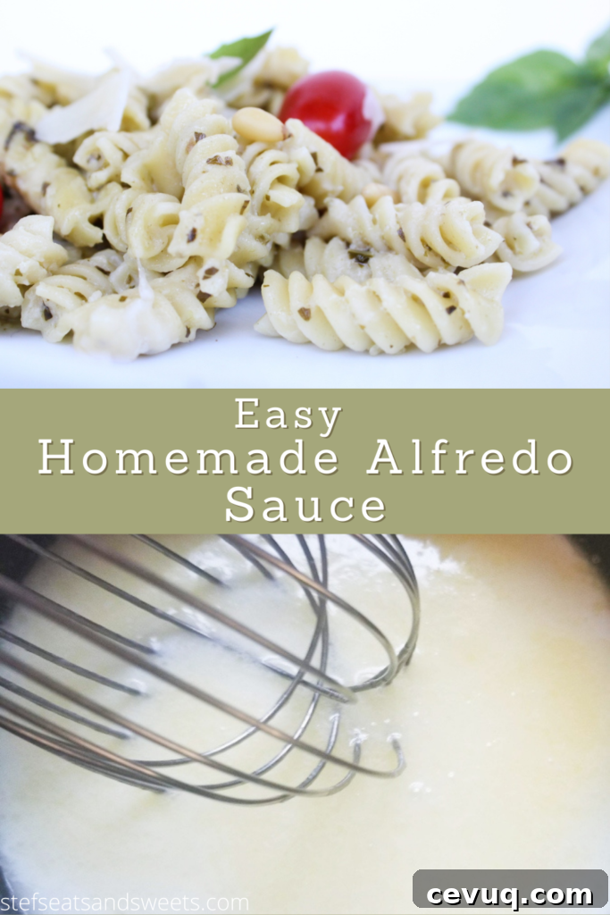 Easy Homemade Alfredo Sauce Pinterest Collage 