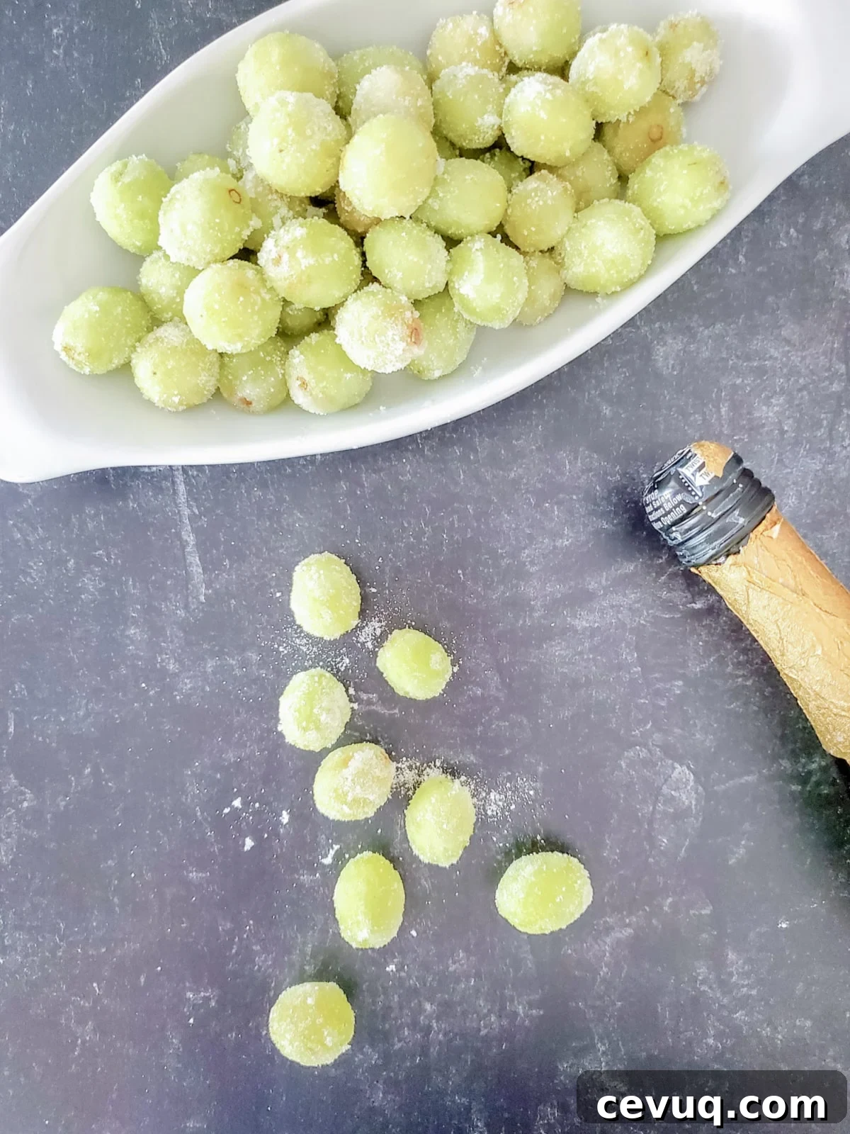Champagne sugar coated grapes