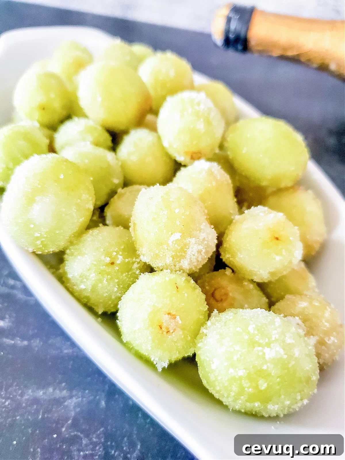 Champagne grapes on a platter