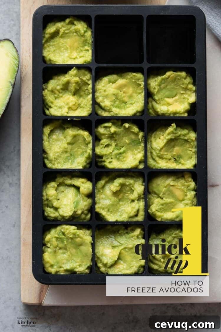 How to Freeze Avocados Properly for Smooth, Long-Lasting Storage 6 Mashed avocados in an ice cube tray, and tips on how to freeze avocados.
