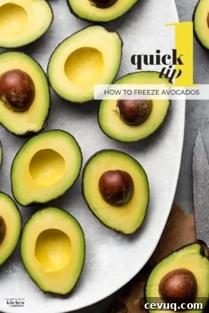 How to Freeze Avocados Properly for Smooth, Long-Lasting Storage 7 Avocados halved on a platter and tips on how to freeze avocados.