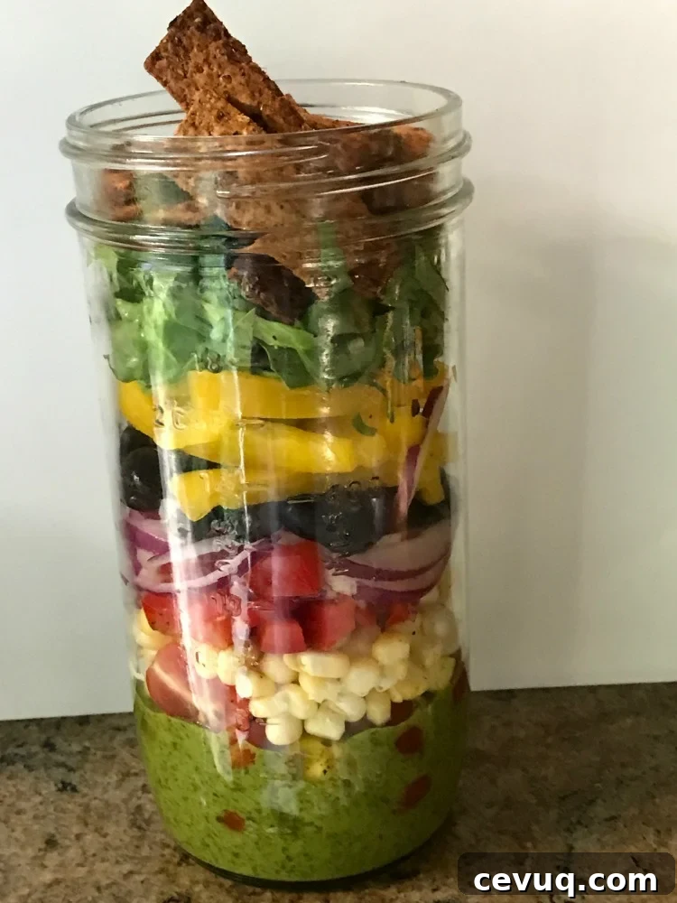Healthy Taco Salad in a Mason Jar