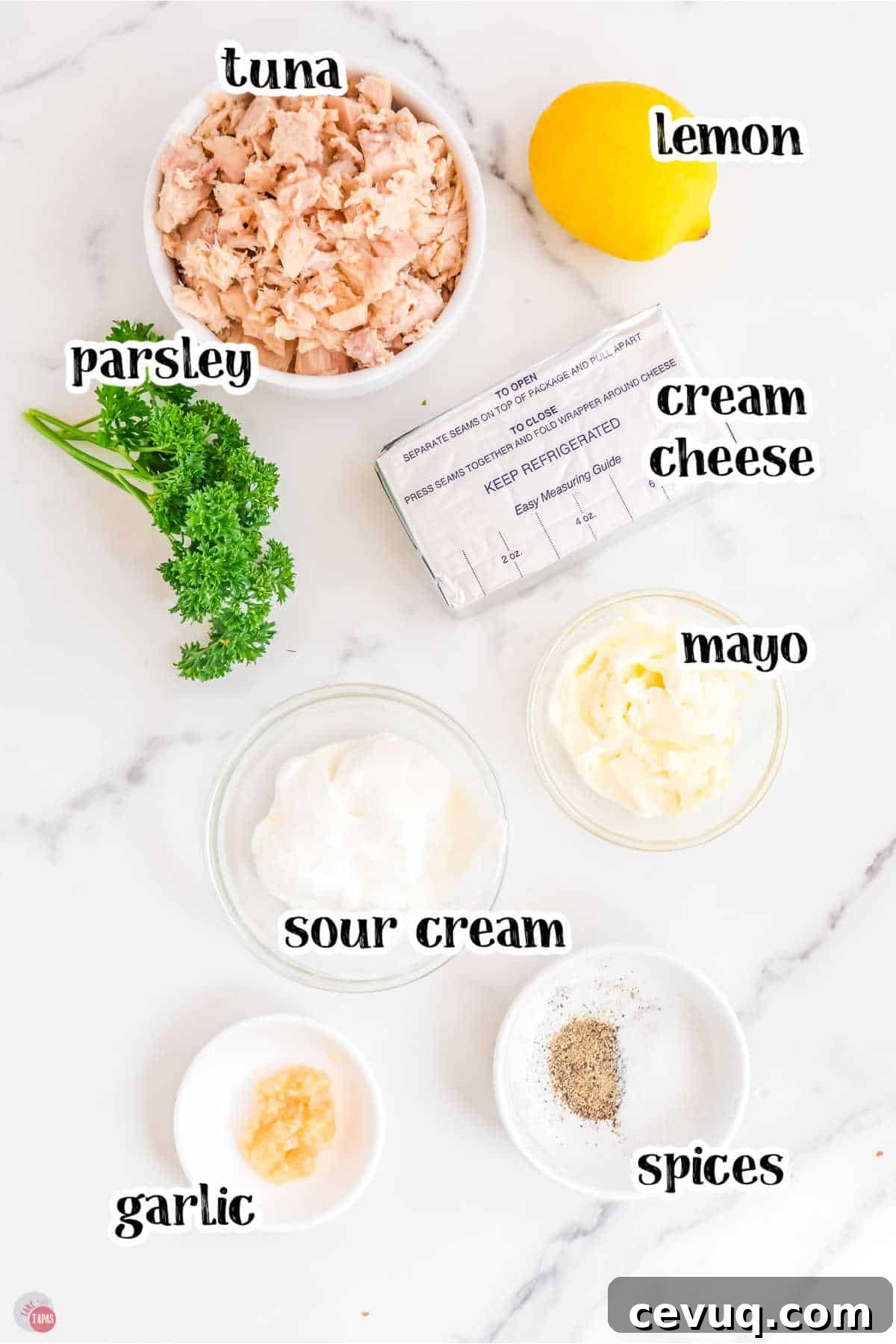 simple ingredients for tuna dip