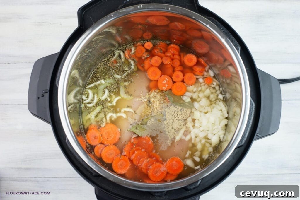 Instant Pot Chicken and Barley Soup Recipe for Quick Comfort 5 chicken soup ingredients in a pressure cooker