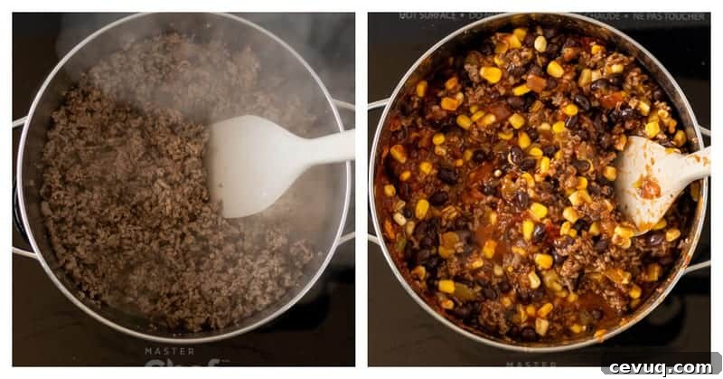 Ingredients cooking in pot