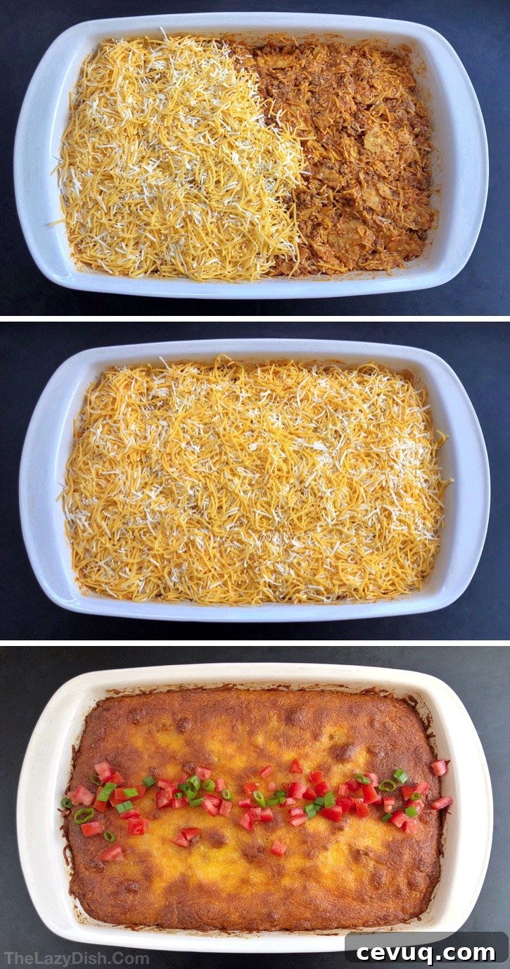 Cheesy Enchilada Casserole with Tortilla Chips: Quick Weeknight Meal 2 Quick and easy dinner idea for the family! Lazy Enchilada Casserole.