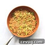 Garlic sesame ramen noodles in skillet