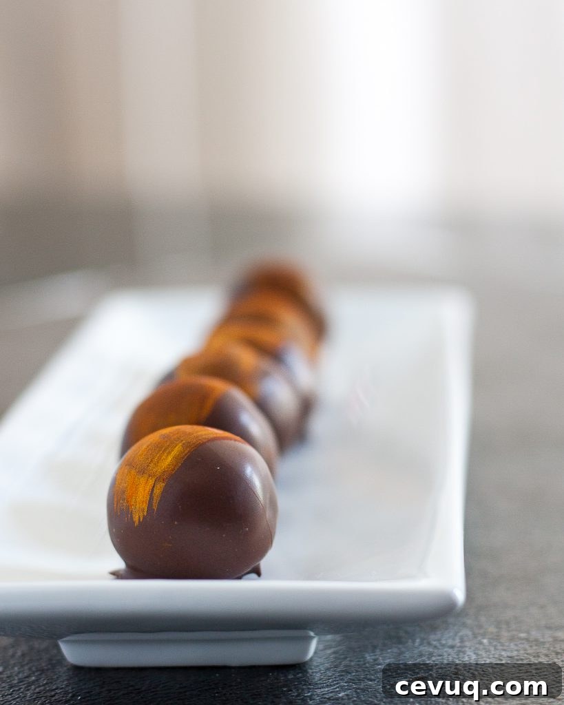 Wild Orange Essential Oil Truffles - A beautiful edible gift idea, or elegant favor, these truffles are great for essential oil lovers! * GoodieGodmother.com