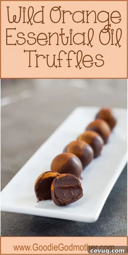 Wild Orange Essential Oil Truffles - A beautiful edible gift idea, or elegant favor, these truffles are great for essential oil lovers! * GoodieGodmother.com