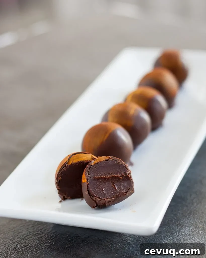 Wild Orange Essential Oil Truffles - A beautiful edible gift idea, or elegant favor, these truffles are great for essential oil lovers! * GoodieGodmother.com