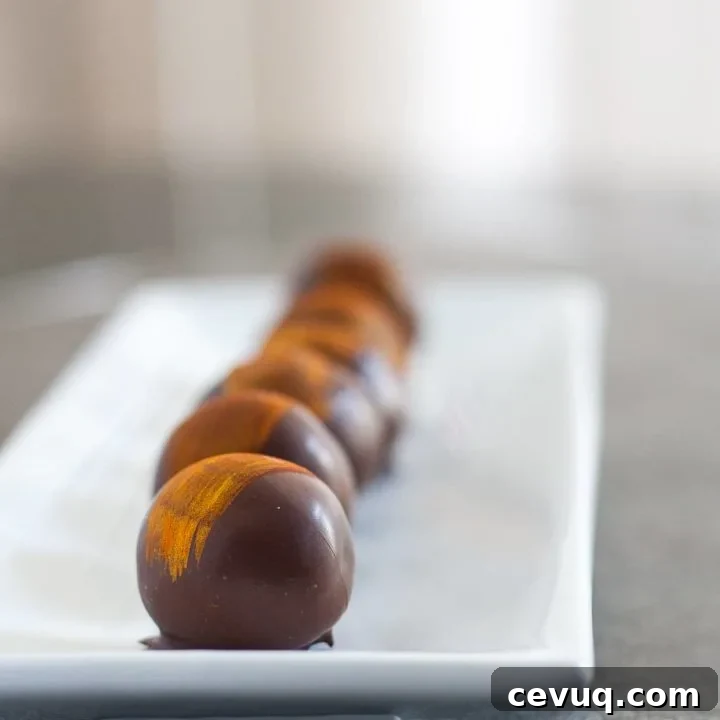 Wild Orange Essential Oil Truffles - A beautiful edible gift idea, or elegant favor, these truffles are great for essential oil lovers! * GoodieGodmother.com