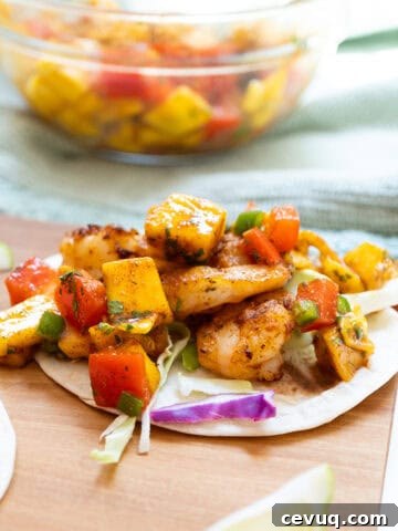 Shrimp Tacos with mango salsa