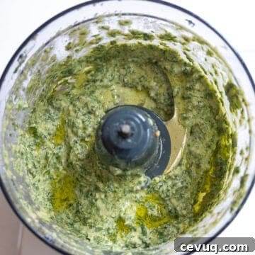 olive oil and lemon added and emulsified into pesto