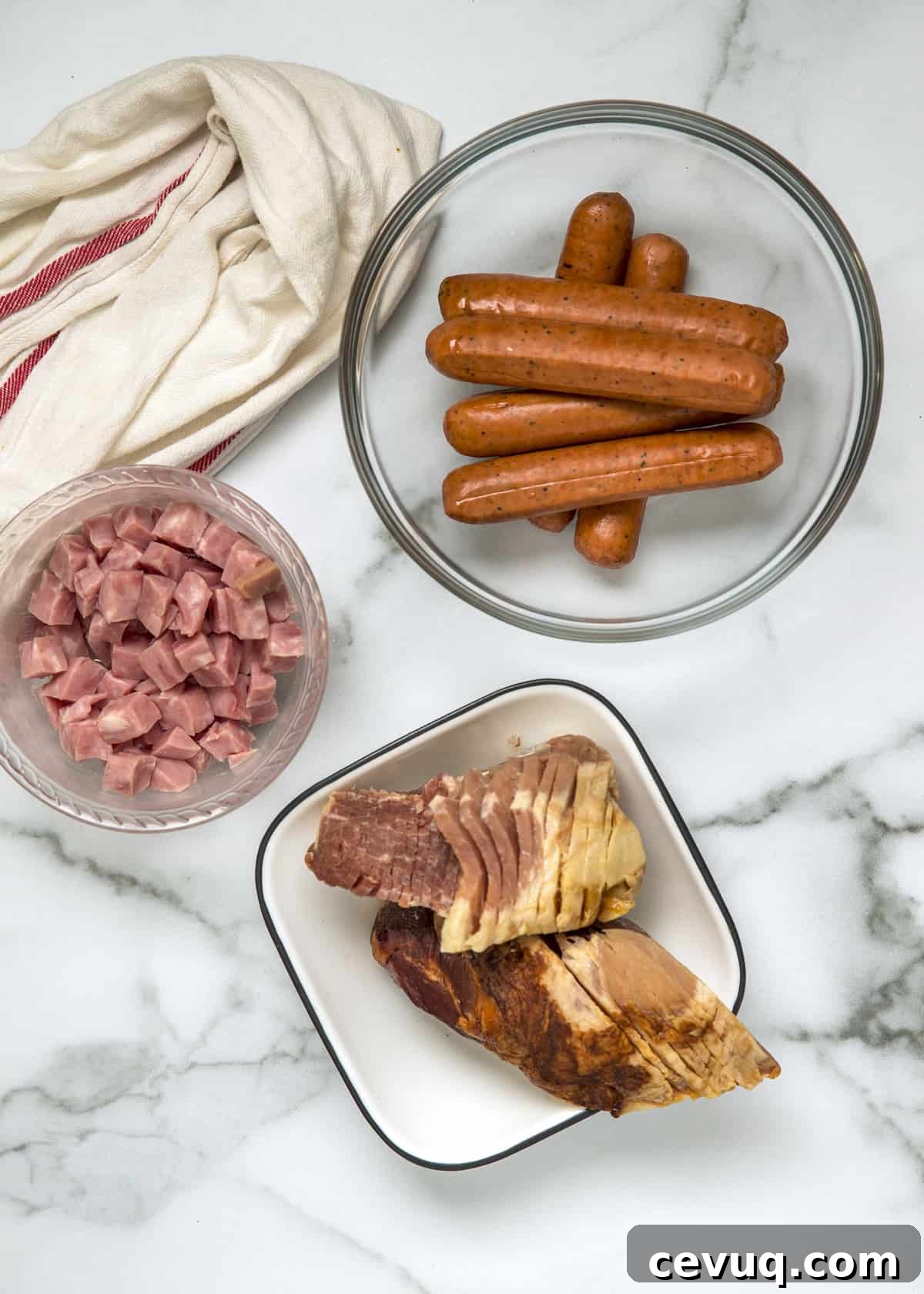 ingredient prep shot for Southern Red Beans and Rice
