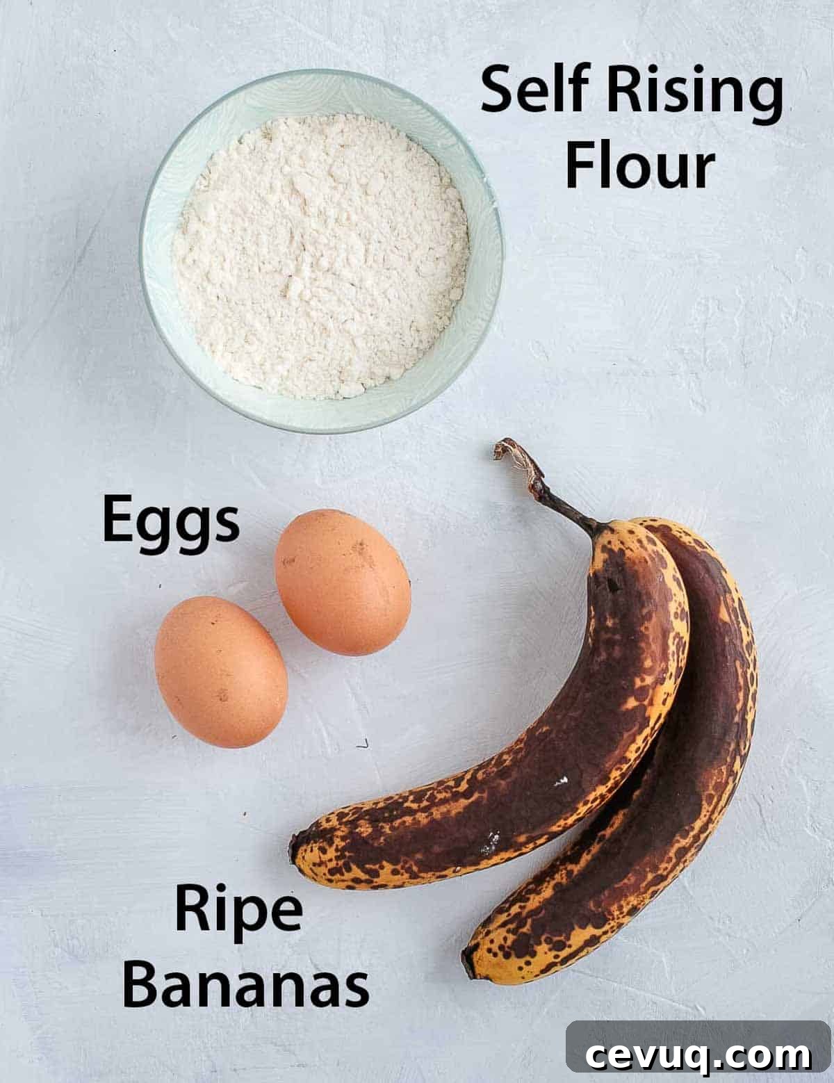 Ingredients placed on a white surface.