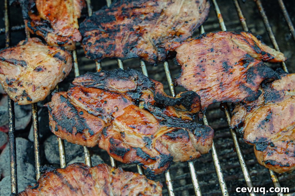 Lemongrass Grilled Pork (Vietnamese Thịt Nướng) 2 Vietnamese grilled pork recipe over charcoal