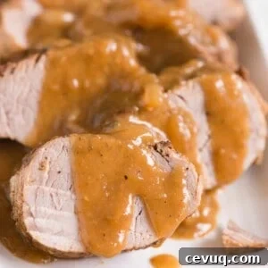 Juicy Instant Pot Pork Tenderloin Recipe for Quick Dinners 13 sliced pork tenderloin with onion gravy