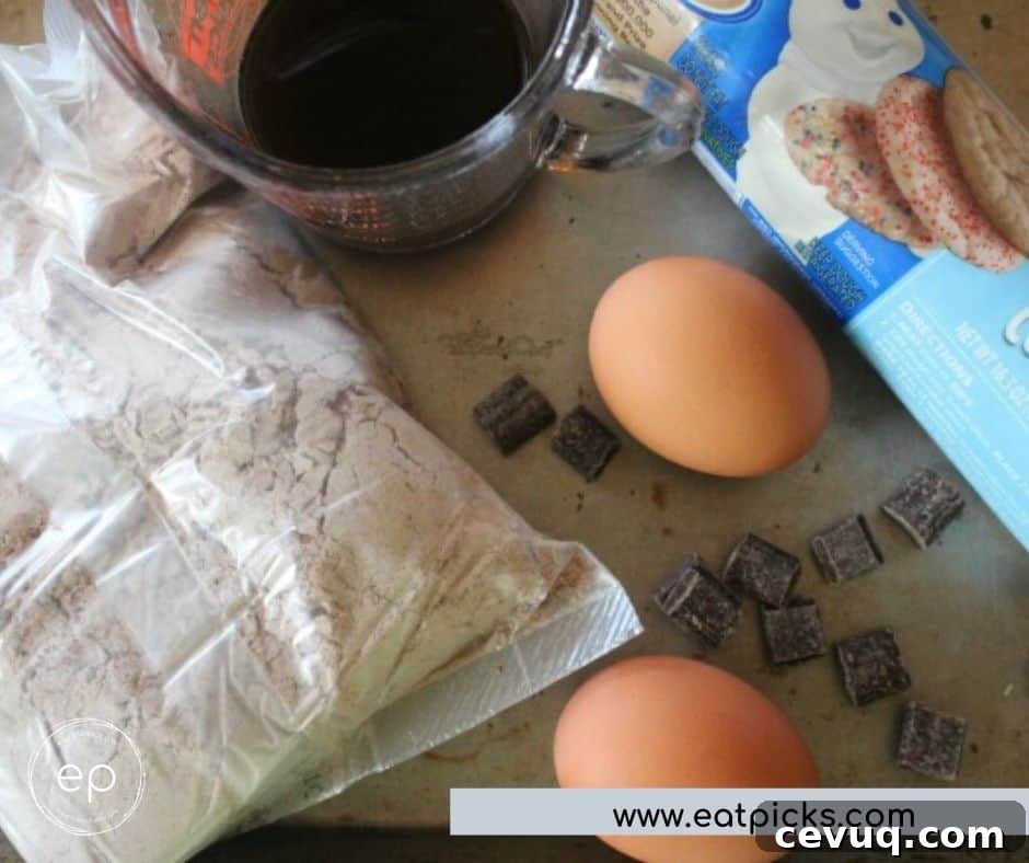 ingredients for coffee chocolate brownies