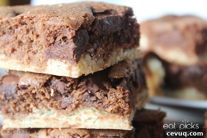coffee chocolate brownies stacked