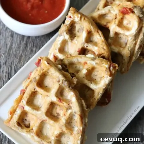 Gluten-free Pizza Waffles. Recipe free of dairy and the top 8 allergens too! My familly loved these with pepperoni and sausage! Great for gluten-free lunches!
