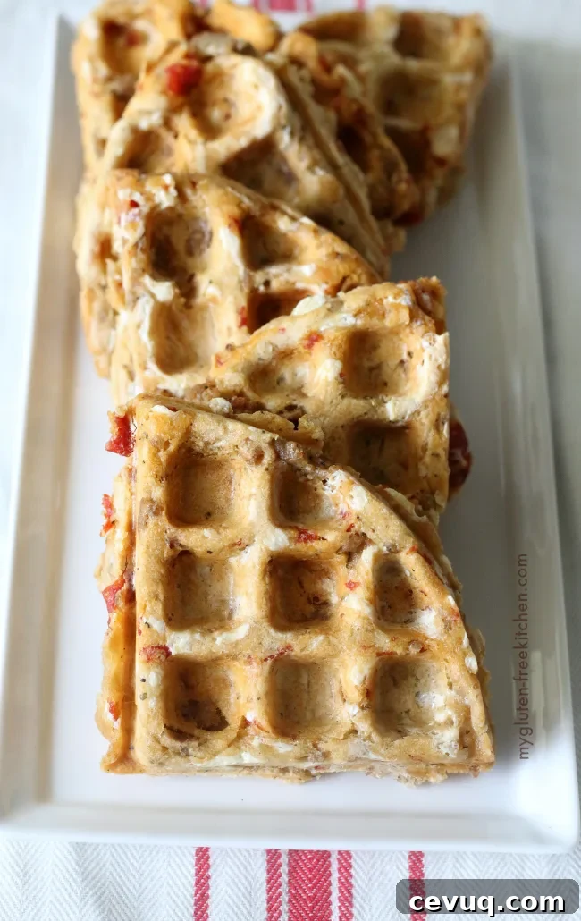 Gluten-free Pizza Waffles on plate