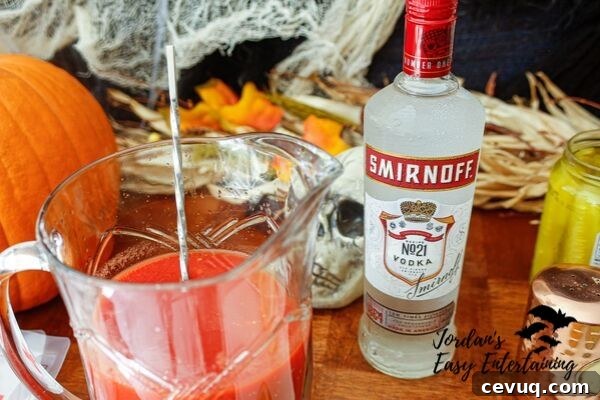 Bloody Mary IV Bag Cocktail Recipe for Halloween Party 4 Making a classic Bloody Mary with Smirnoff vodka for some Halloween blood bag drinks