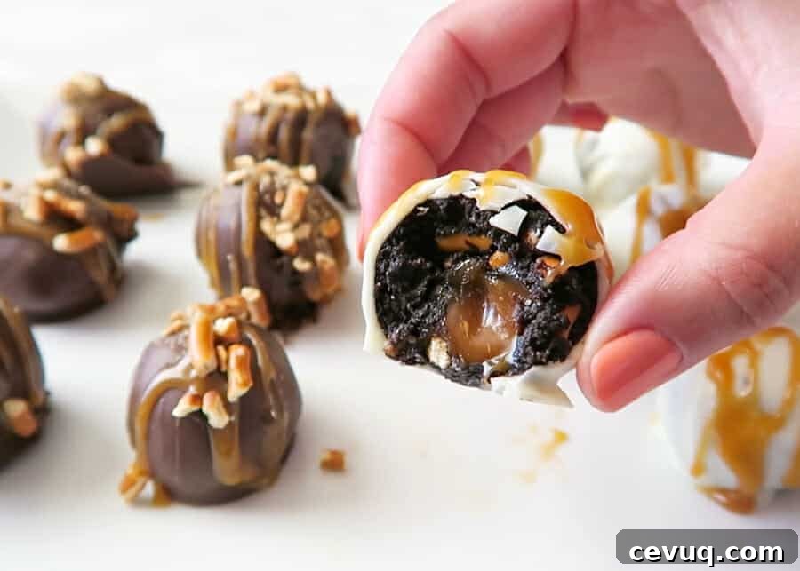 Pretzel Oreo Balls (Stuffed with Salted Caramel)