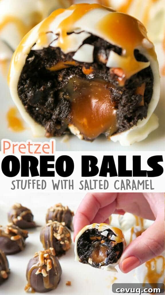 Pretzel Oreo Balls (Stuffed with Salted Caramel)