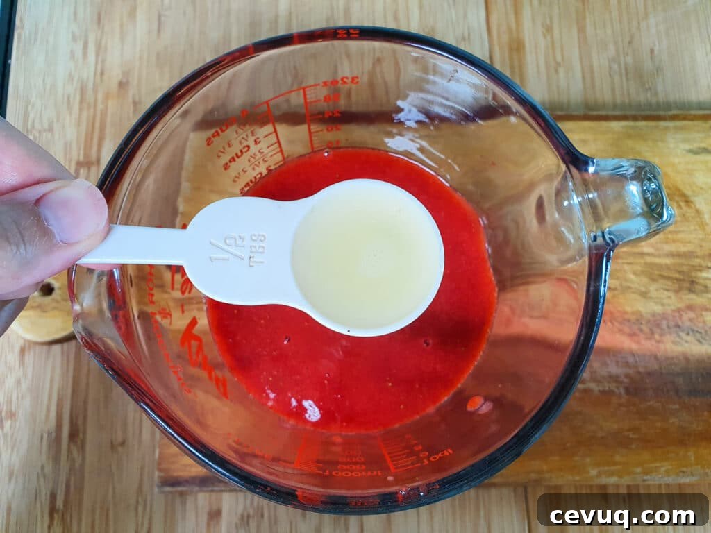 Adding lemon juice.