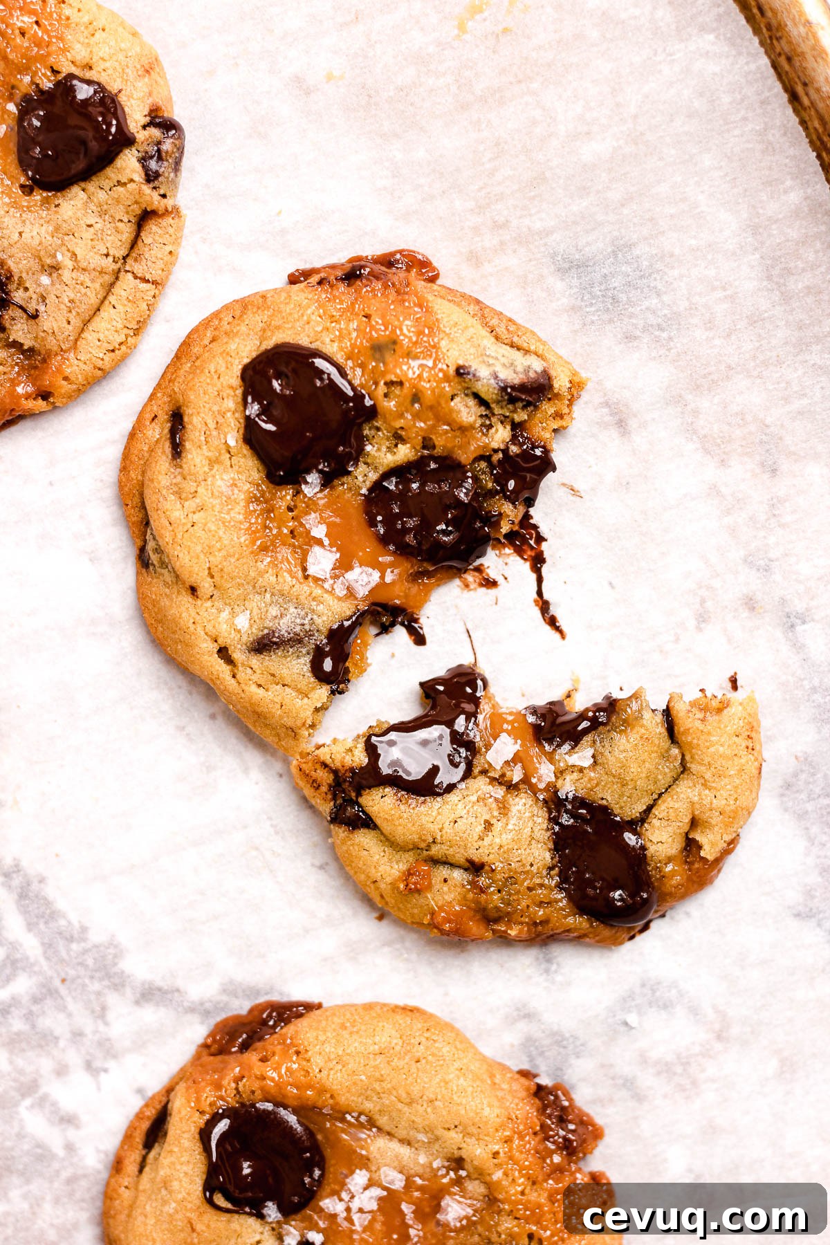 Cookie dough with caramel