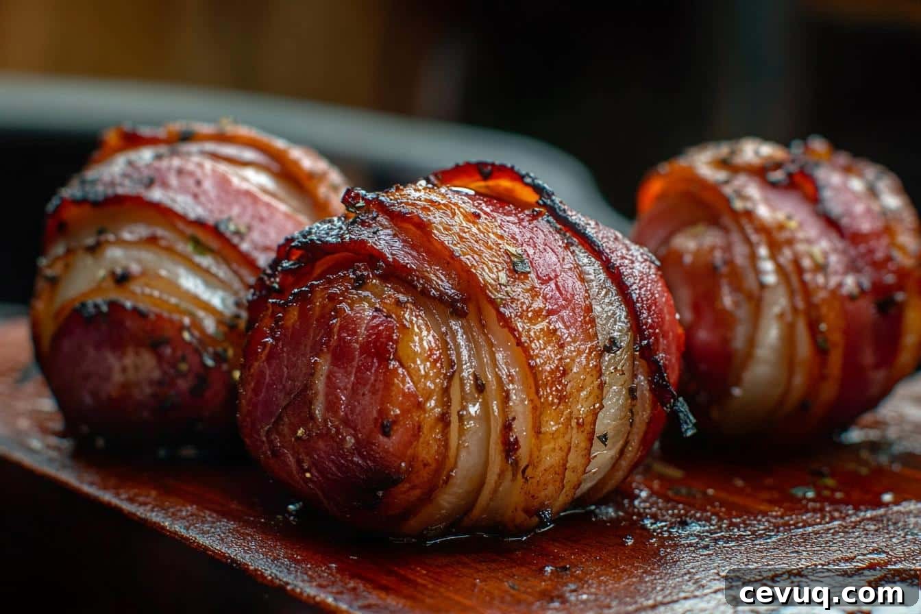 Smoked Onion Bombs: Bacon-Stuffed Grilled Appetizer Recipe 3 smoked onion bombs recipe