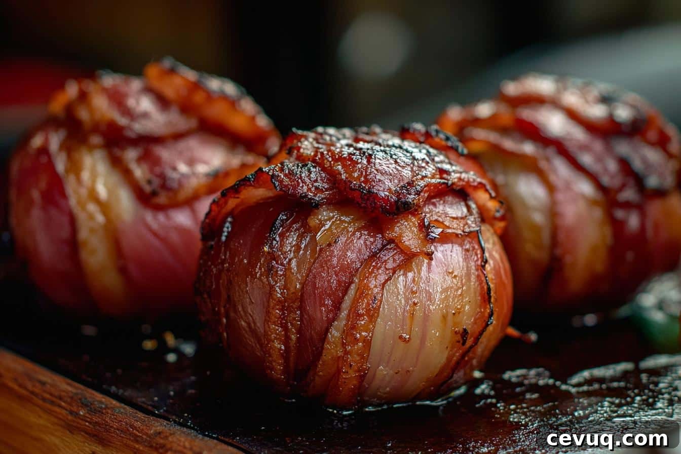 Smoked Onion Bombs: Bacon-Stuffed Grilled Appetizer Recipe 4 smoked onion bombs traeger