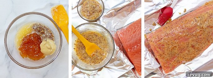 images showing how to make sauce for grilled salmon
