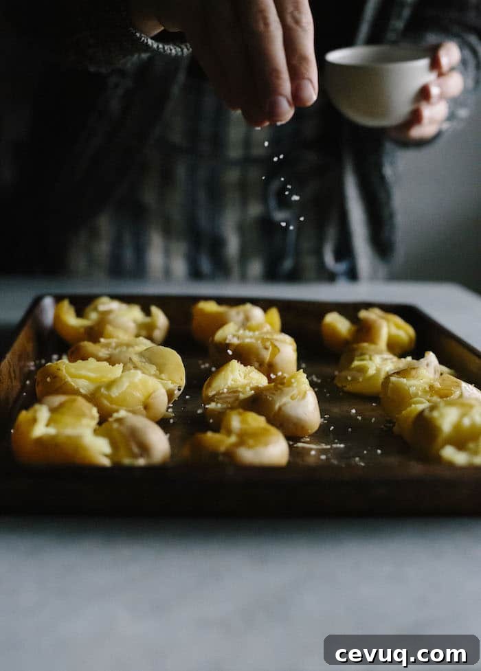 potatoes sprinkled with salt and pepper