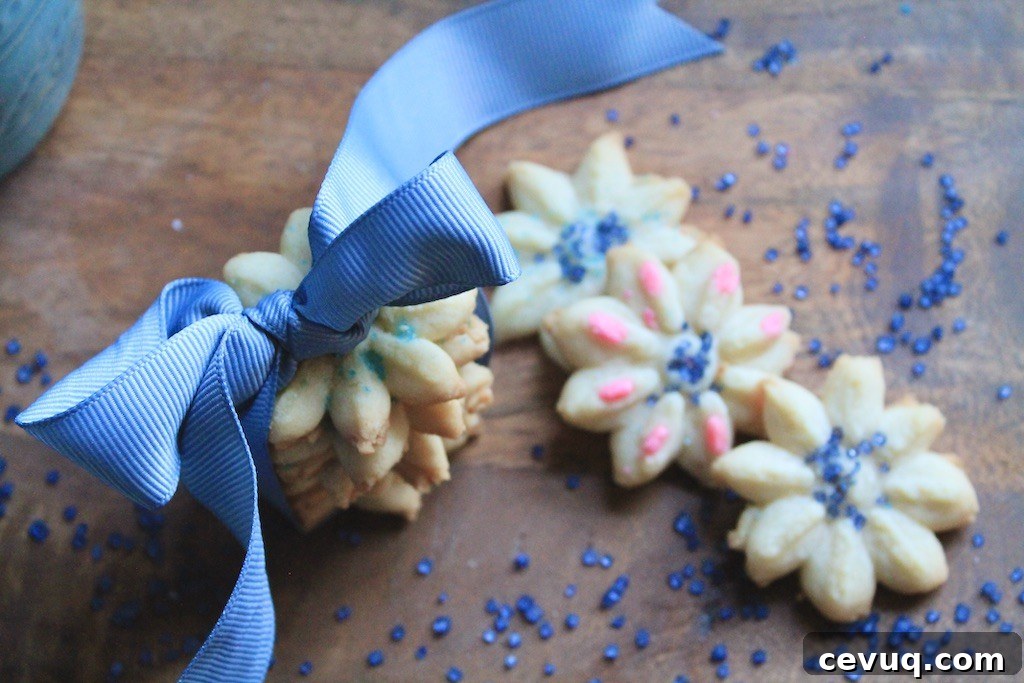 colorful spring butter spritz cookies