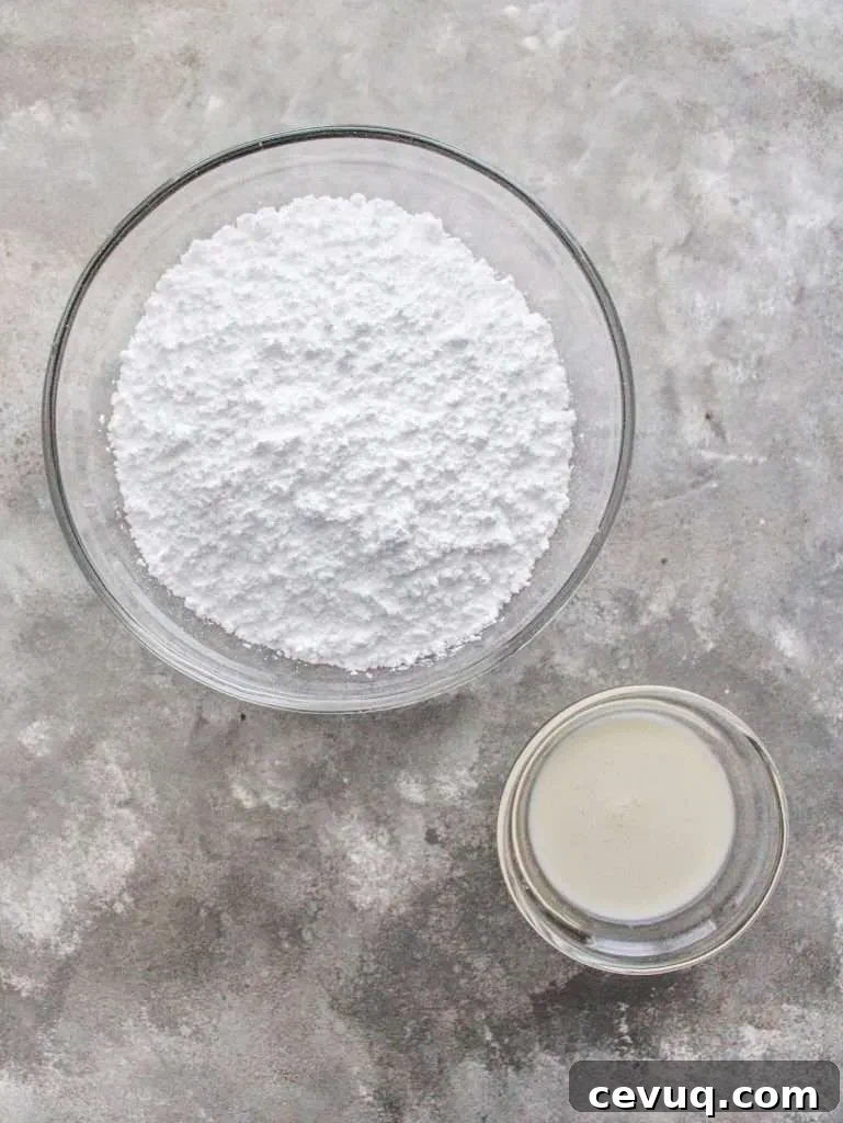simple powdered sugar icing & glaze ingredients