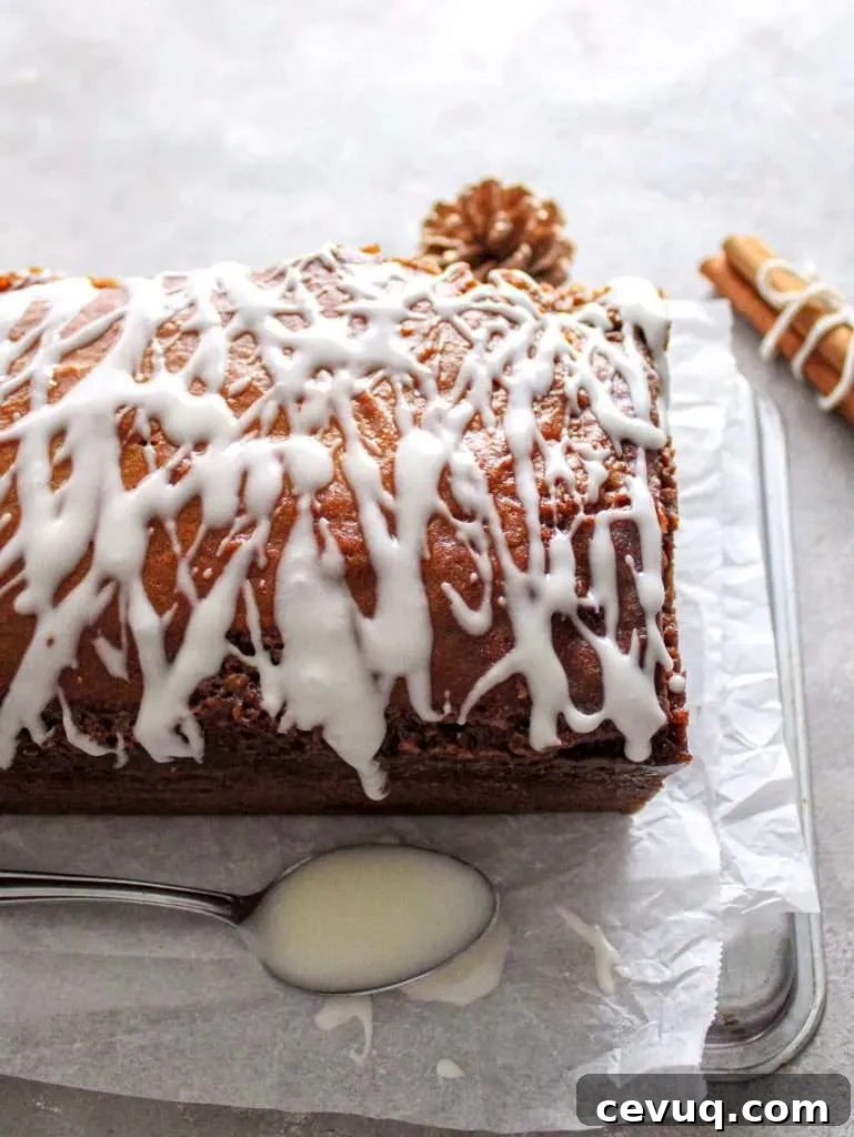 cinnamon swirl quick bread three quarter view