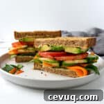 Cucumber Hummus Sandwich.