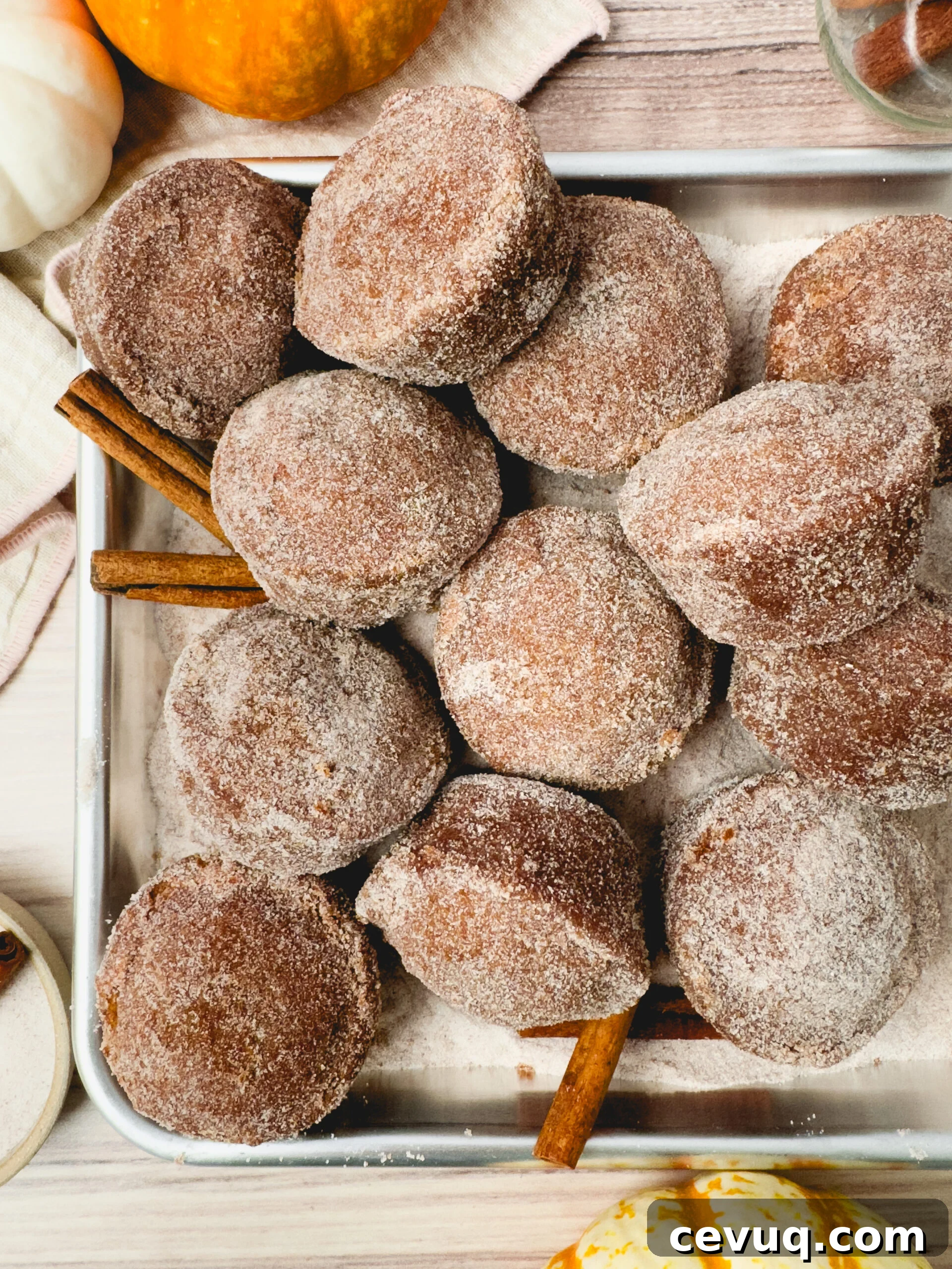 Stack of pumpkin donut muffins